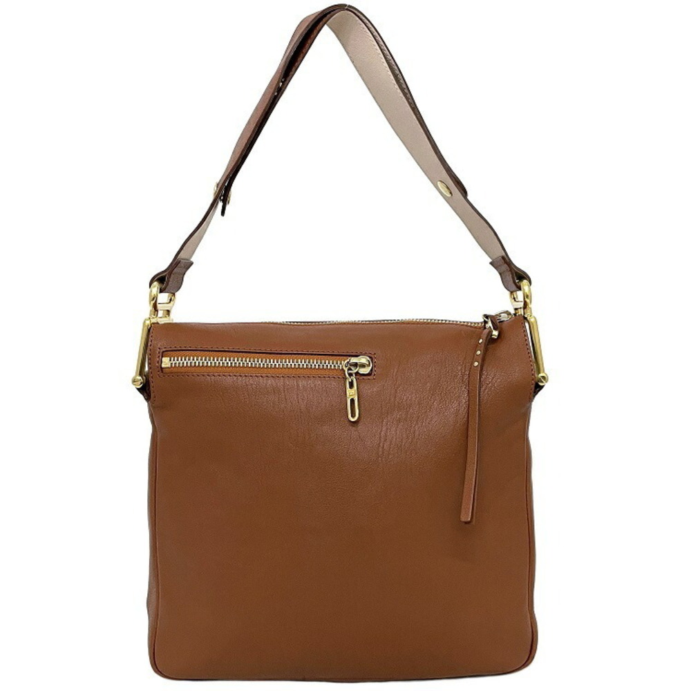 Chloe One Shoulder Hobo Bag Brown Beige Vanessa Zipper Shoulder Tote Soft